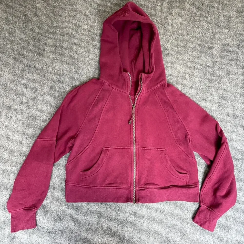 Lululemon Oversized Scuba Full Zip Hoodie Sweatshirt Pomegranate Red Size S/XS